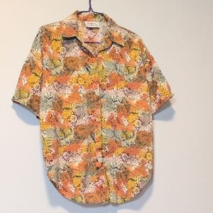 Vintage Cotton Unisex Men Women Hawaii Style Print Shirt Size M